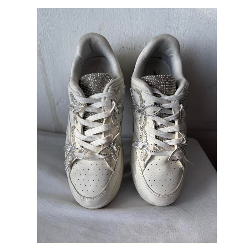 Butterfly Charm Crystal Sneakers